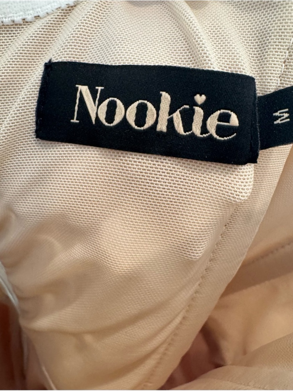Nookie Nude Midi Dress with White Floral Lace - Picture 4 of 4